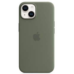 Калъф Silicone MagSafe за Apple iPhone 14 - Olive  Калъф Silicone MagSafe за Apple iPhone 14 - Olive