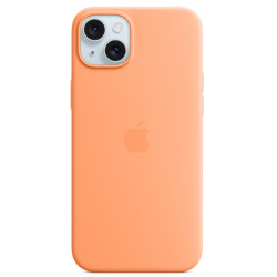 Калъф Silicone MagSafe за Apple iPhone 15 - Orange Sorbet  Калъф Silicone MagSafe за Apple iPhone 15 - Orange Sorbet