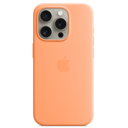 Калъф Silicone MagSafe за Apple iPhone 15 Pro Max - Orange Sorbet  Калъф Silicone MagSafe за Apple iPhone 15 Pro Max - Orange Sorbet