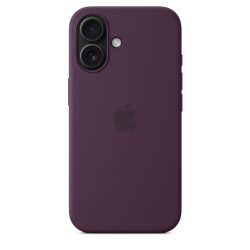 Калъф Silicone MagSafe за Apple iPhone 16 - Plum  Калъф Silicone MagSafe за Apple iPhone 16 - Plum