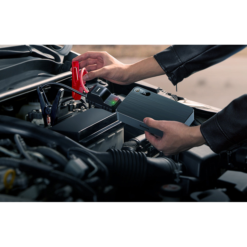 Стартер за автомобил и външна батерия Baseus Black Super Energy PRO (C00245700111-00) - 12 000 mAh, 1200A + фенер