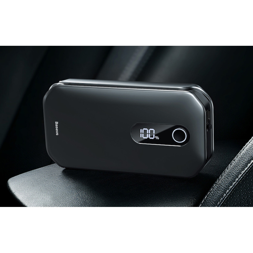        Стартер за автомобил и външна батерия Baseus (CRJS03-01) - 12 000 mAh, 1000A + фенер , (C00245800U03-Z1)