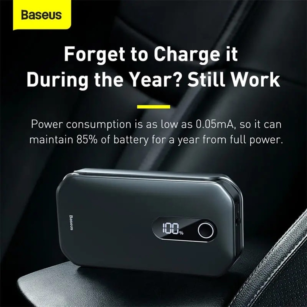 Стартер за автомобил и външна батерия Baseus Super Energy Pro Series - 12 000 mAh, 1000A + фенер (C00245800U03-Z1) Стартер за автомобил и външна батерия Baseus Super Energy Pro Series - 12 000 mAh, 1000A + фенер (C00245800U03-Z1)