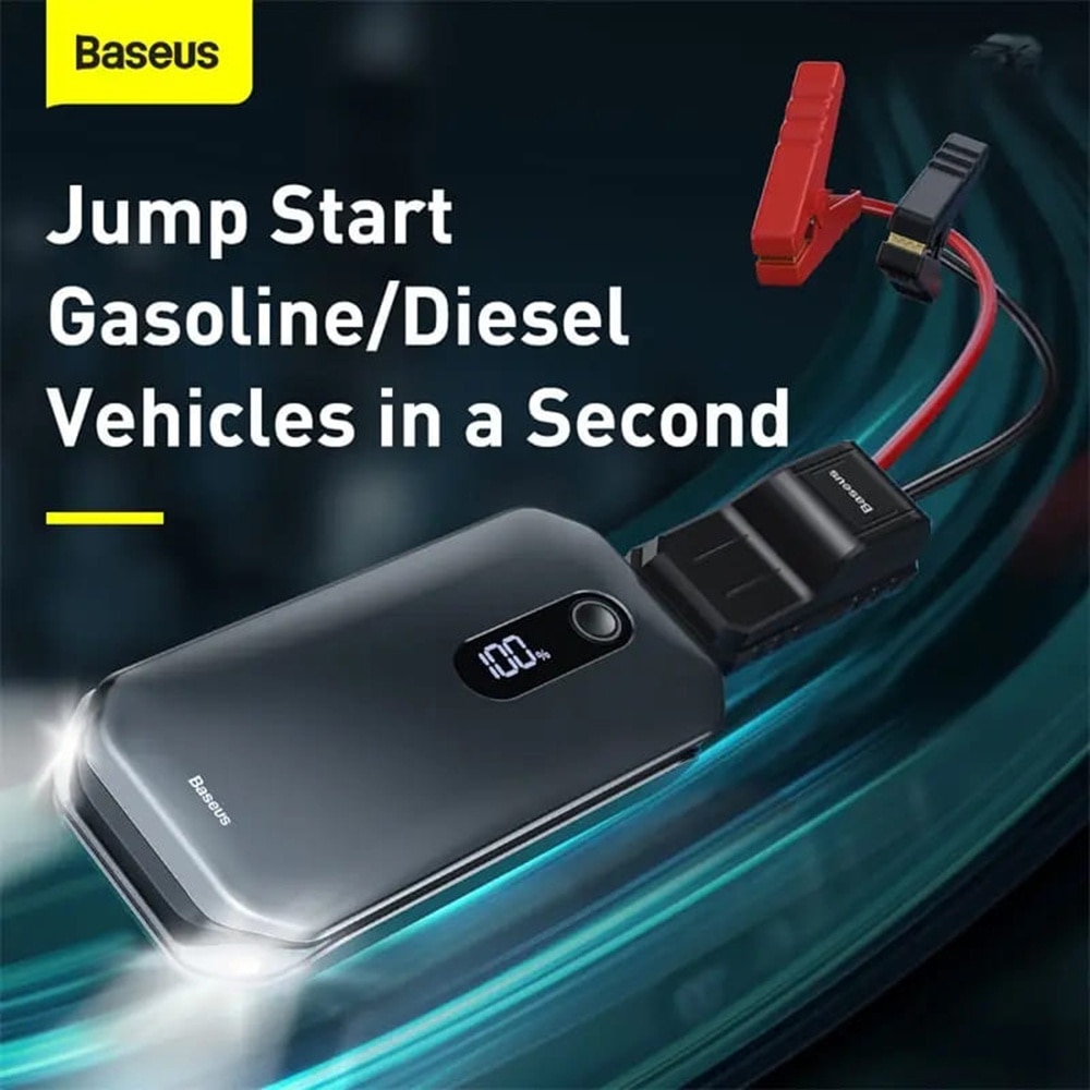 Стартер за автомобил и външна батерия Baseus Super Energy Pro Series - 12 000 mAh, 1000A + фенер (C00245800U03-Z1) Стартер за автомобил и външна батерия Baseus Super Energy Pro Series - 12 000 mAh, 1000A + фенер (C00245800U03-Z1)