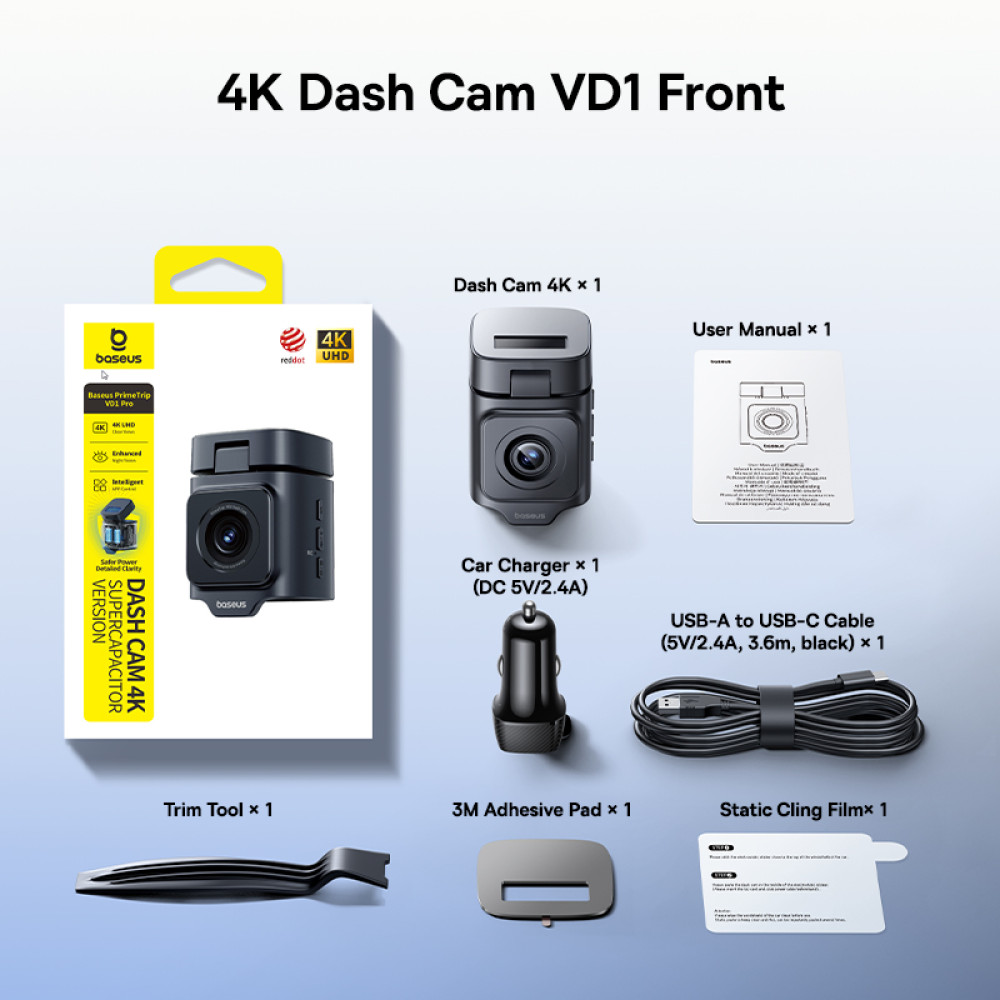 Видеорегистратор BASEUS PrimeTrip VD1 Pro, 4K  - (C0119804)