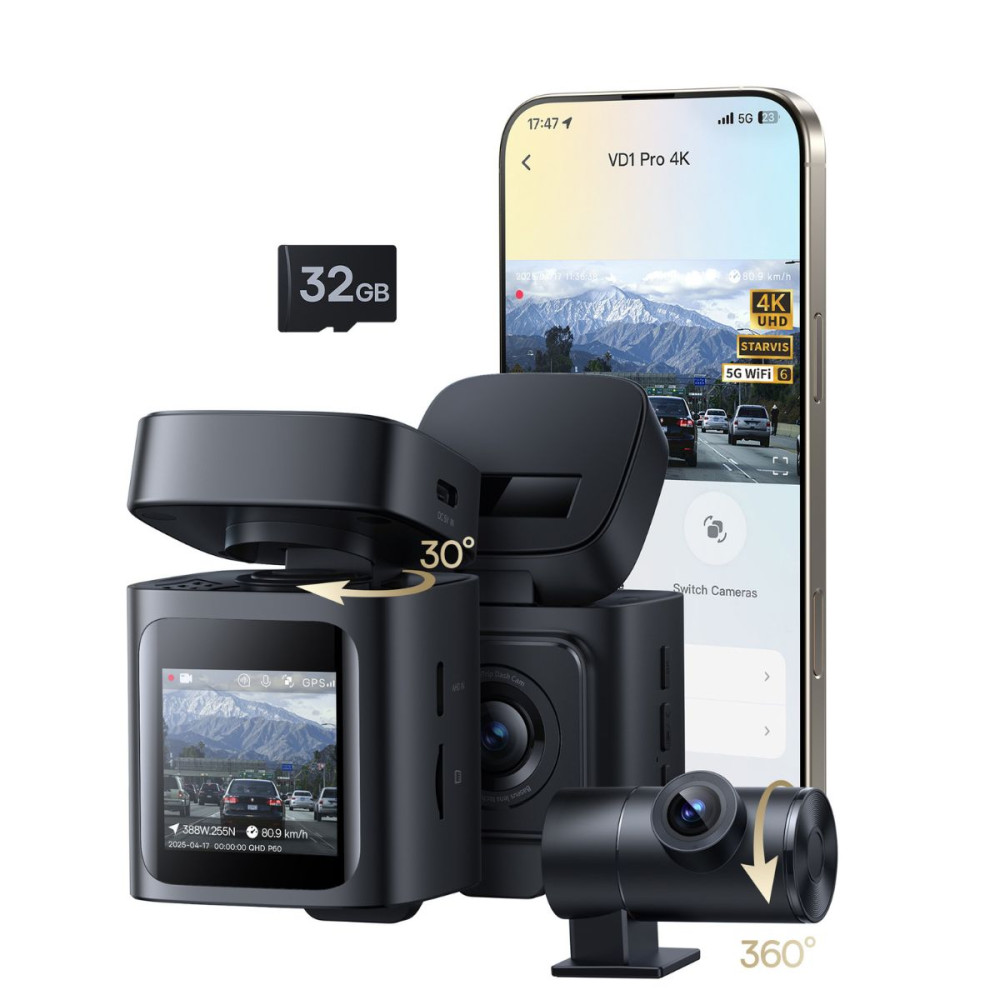 Видеорегистратор BASEUS PrimeTrip VD1 Pro, Solar Lithium Battery, 4K  - (C0119800)