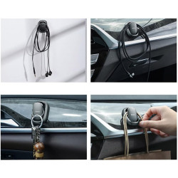 Комплект закачалки за автомобил BASEUS - Beetle (ACGGJK-0G), за залепяне - 2 бр. Комплект закачалки за автомобил BASEUS - Beetle (ACGGJK-0G), за залепяне - 2 бр.