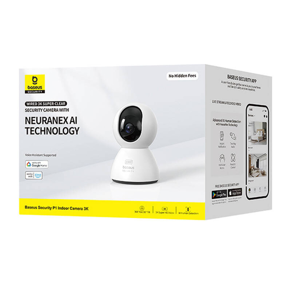 Интелигентна вътрешна камера за видеонаблюдение Baseus Security P1 Indoor Camera 3K - (S0TV012132) Интелигентна вътрешна камера за видеонаблюдение Baseus Security P1 Indoor Camera 3K - (S0TV012132)