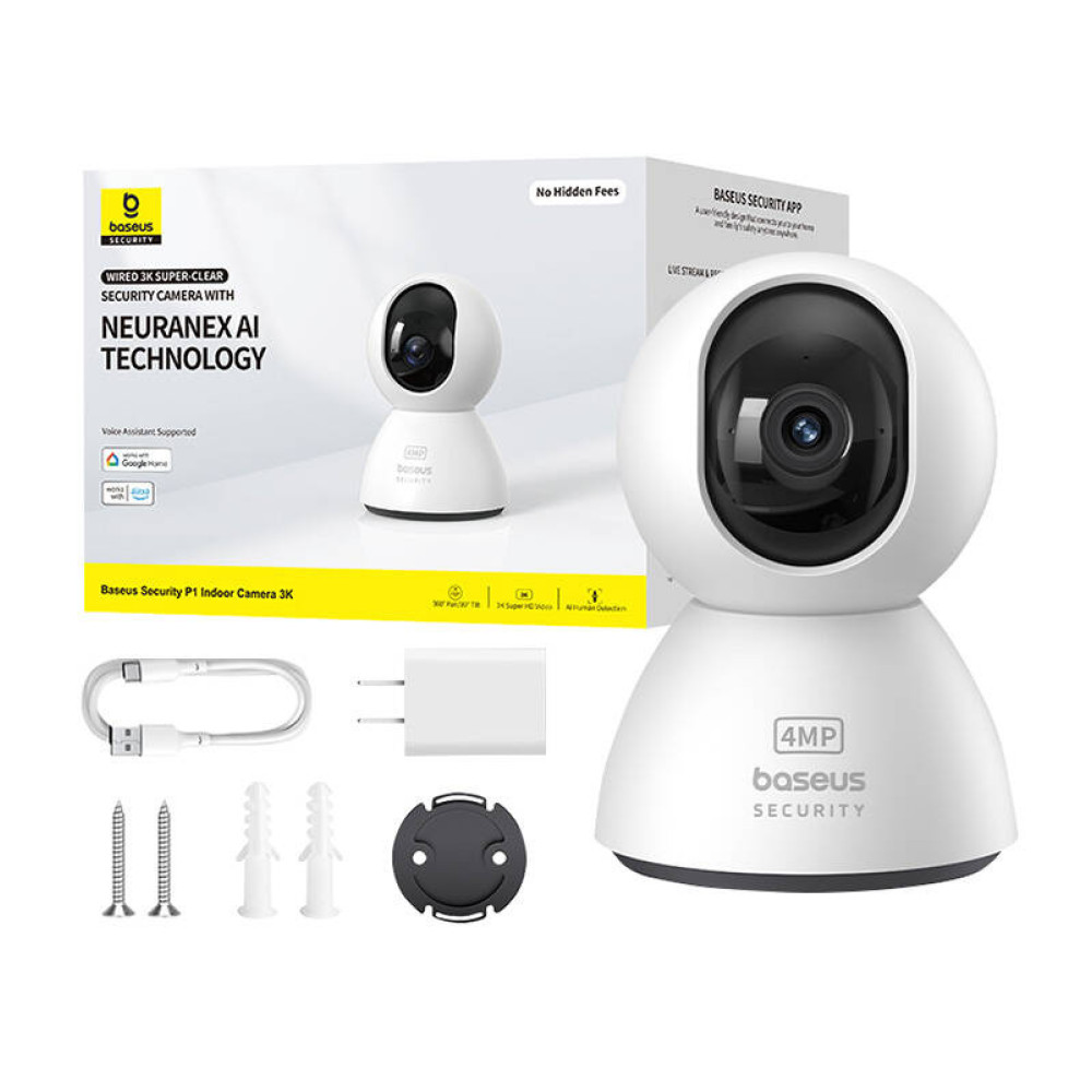 Интелигентна вътрешна камера за видеонаблюдение Baseus Security P1 Indoor Camera 3K - (S0TV012132) Интелигентна вътрешна камера за видеонаблюдение Baseus Security P1 Indoor Camera 3K - (S0TV012132)
