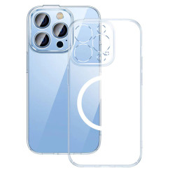 Калъф + стъклен протектор BASEUS Crystal MagSafe за Apple iPhone 14 Калъф + стъклен протектор BASEUS Crystal MagSafe за Apple iPhone 14