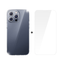 Калъф + стъклен протектор BASEUS Crystal за Apple iPhone 15 Pro Max Калъф + стъклен протектор BASEUS Crystal за Apple iPhone 15 Pro Max