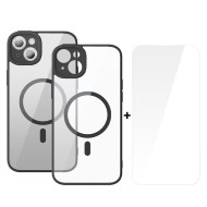 Калъф + стъклен протектор BASEUS Frame MagSafe за Apple iPhone 14 Plus + протектор Калъф + стъклен протектор BASEUS Frame MagSafe за Apple iPhone 14 Plus + протектор