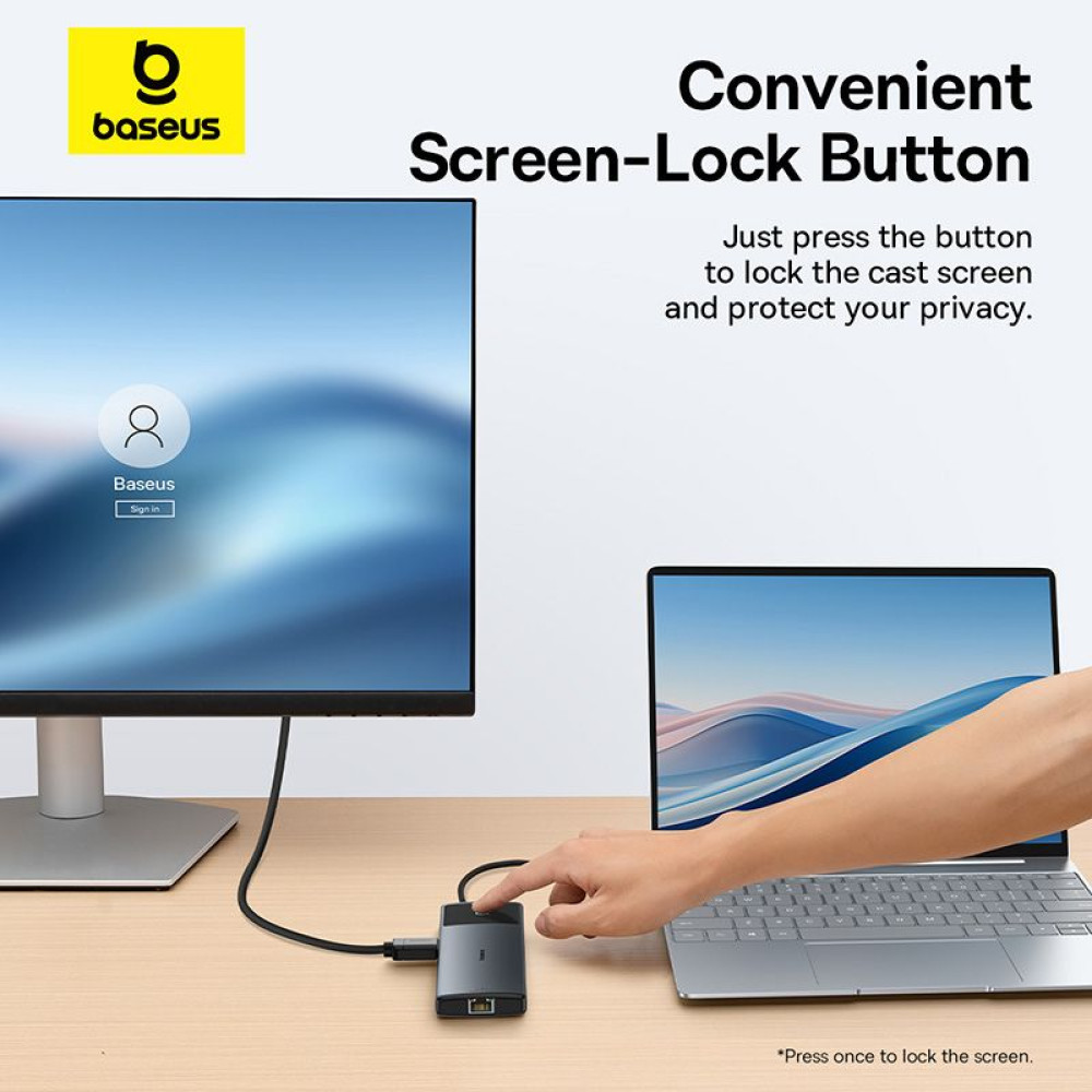Хъб 10в1 BASEUS от Type-C към 3xUSB3.0 + 2xHDMI 4K + USB-C(PD)100W + USB-C(data) + TF/microSD + RJ45 (B00061800123-01)