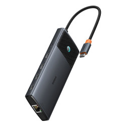 Хъб 10в1 BASEUS от Type-C към 3xUSB3.0 + 2xHDMI 4K + USB-C(PD)100W + USB-C(data) + TF/microSD + RJ45 (B00061800123-01)