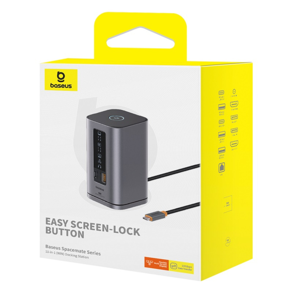 Хъб 11в1 BASEUS Spacemate от Type-C към 2xUSB3.0 + 1xUSB2.0 + 2xHDMI 4K + USB-C(PD)100W + USB-C(data) + 2xDP + RJ45 + AUX/m/3.5mm (B00568101813-00) Хъб 11в1 BASEUS Spacemate от Type-C към 2xUSB3.0 + 1xUSB2.0 + 2xHDMI 4K + USB-C(PD)100W + USB-C(data) + 2xDP + RJ45 + AUX/m/3.5mm (B00568101813-00)