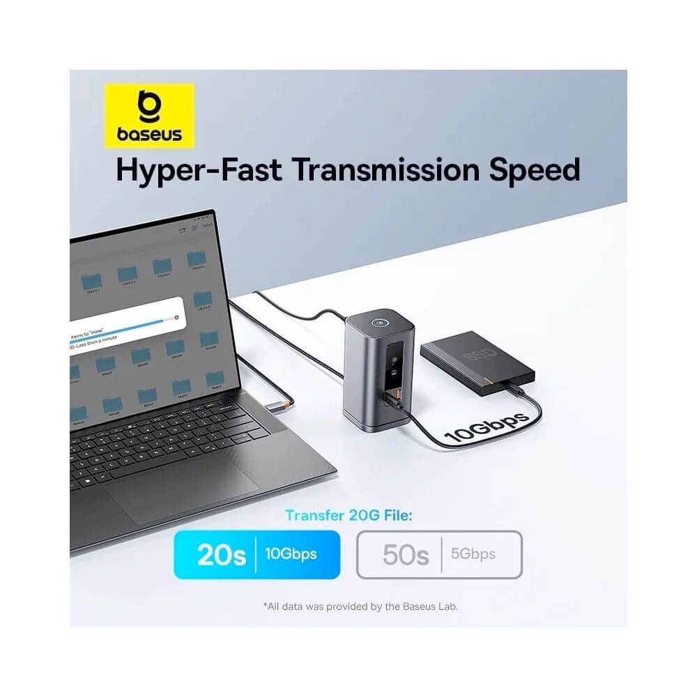 Хъб 11в1 BASEUS Spacemate от Type-C към 2xUSB3.0 + 1xUSB2.0 + 2xHDMI 4K + USB-C(PD)100W + USB-C(data) + 2xDP + RJ45 + AUX/m/3.5mm (B00568101813-00) Хъб 11в1 BASEUS Spacemate от Type-C към 2xUSB3.0 + 1xUSB2.0 + 2xHDMI 4K + USB-C(PD)100W + USB-C(data) + 2xDP + RJ45 + AUX/m/3.5mm (B00568101813-00)