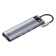 ХЪБ 11в1 BASEUS от Type-C към 3xUSB3.0 + 2xHDMI 4K +USB-C(PD) 100W + VGA + SD/microSD (CAHUB-CT0G) ХЪБ 11в1 BASEUS от Type-C към 3xUSB3.0 + 2xHDMI 4K +USB-C(PD) 100W + VGA + SD/microSD (CAHUB-CT0G)