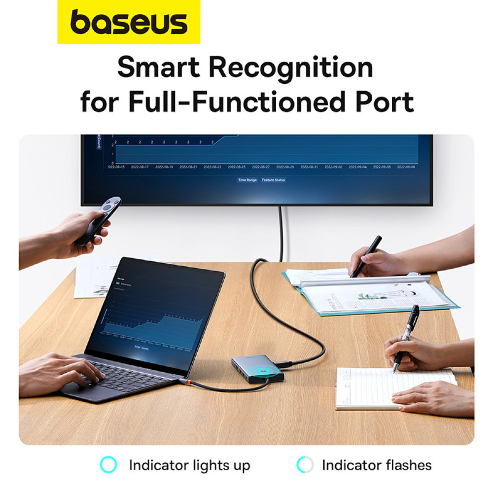 Хъб 13в1 BASEUS PortalJoy S, от Type-C към USB2.0+2xUSB3.0+USB-C+2xHDMI 4K+USB-C(PD)+DP+VGA+TF/microSD+RJ45+3.5mm jack (B00053002811-01)