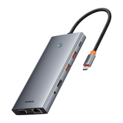 Хъб 13в1 BASEUS PortalJoy S, от Type-C към USB2.0+2xUSB3.0+USB-C+2xHDMI 4K+USB-C(PD)+DP+VGA+TF/microSD+RJ45+3.5mm jack (B00053002811-01)