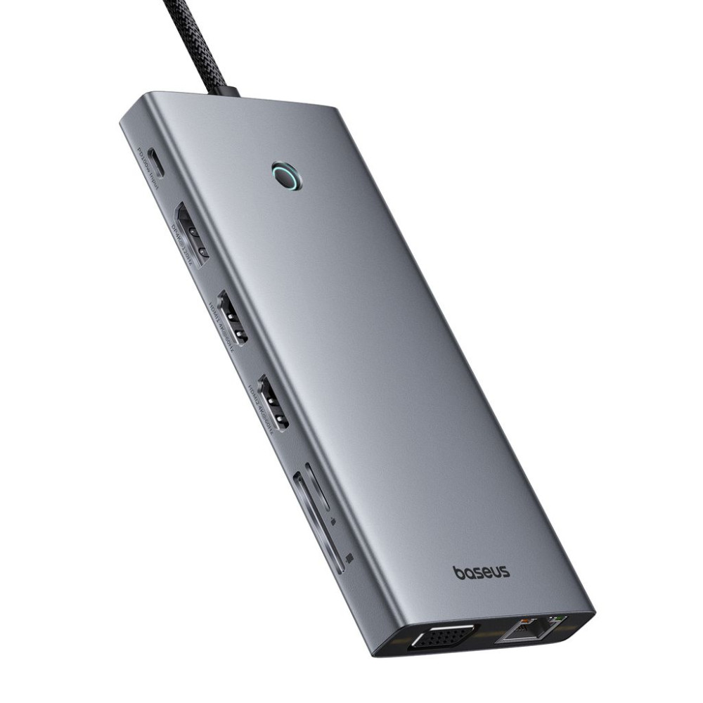 Хъб 13в1 BASEUS PortalJoy S, от Type-C към USB2.0+2xUSB3.0+USB-C+2xHDMI 4K+USB-C(PD)+DP+VGA+TF/microSD+RJ45+3.5mm jack (B00053002811-01)