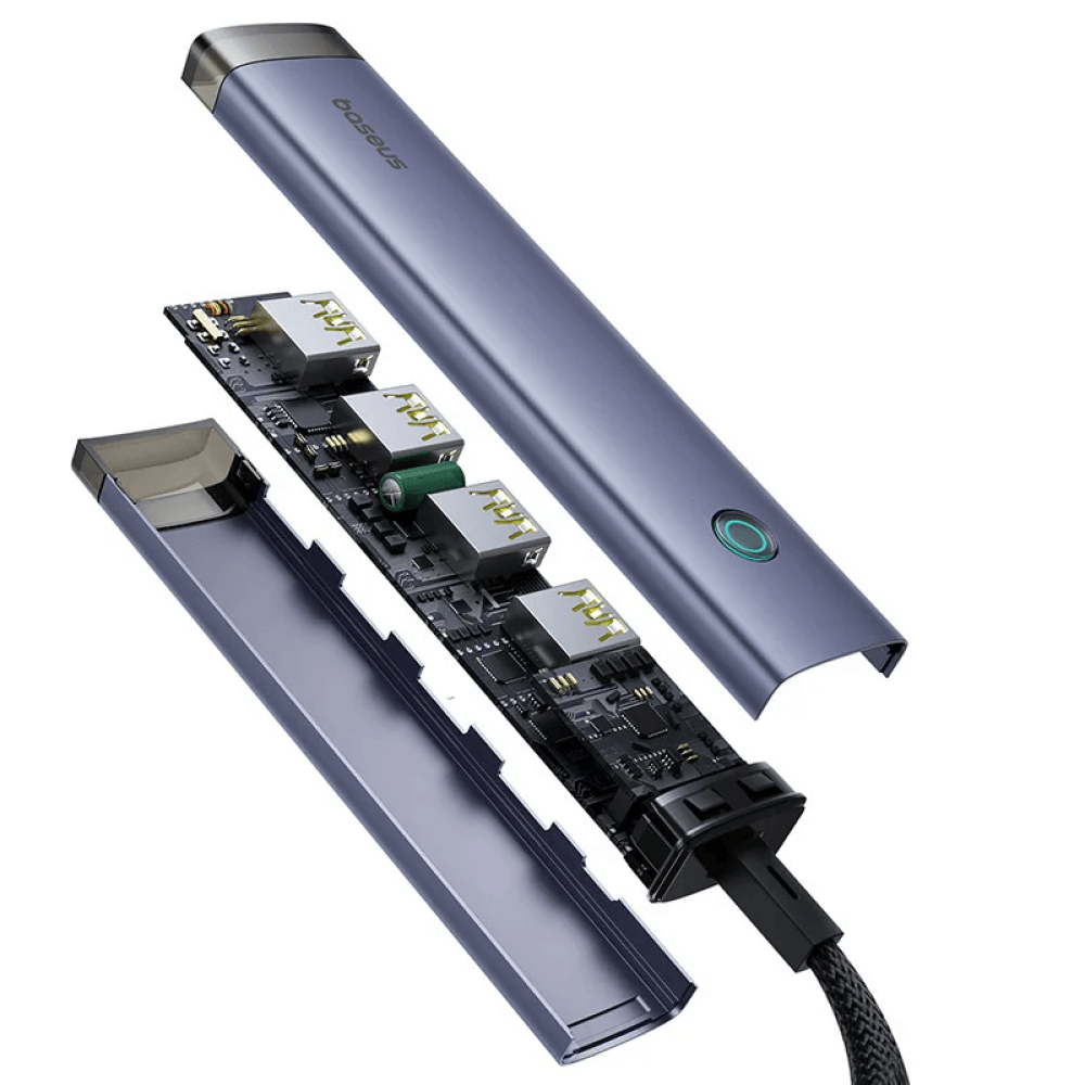 Хъб 4в1 BASEUS AIR UltraJoy от Type-C/USB-A към 4xUSB3.2, USB-C (input) (B0005280B811-15)