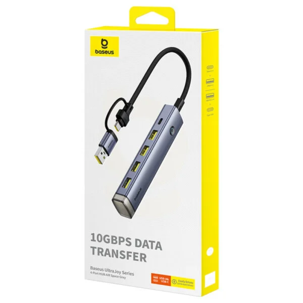 Хъб 4в1 BASEUS AIR UltraJoy от Type-C/USB-A към 4xUSB3.2, USB-C (input) (B0005280B811-15)
