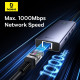 Хъб 4в1 BASEUS UltraJoy от USB-A към 3xUSB3.0, USB-C, RJ45 (B0005280B811-12)