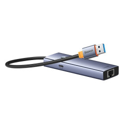 Хъб 4в1 BASEUS UltraJoy от USB-A към 3xUSB3.0, USB-C, RJ45 (B0005280B811-12)