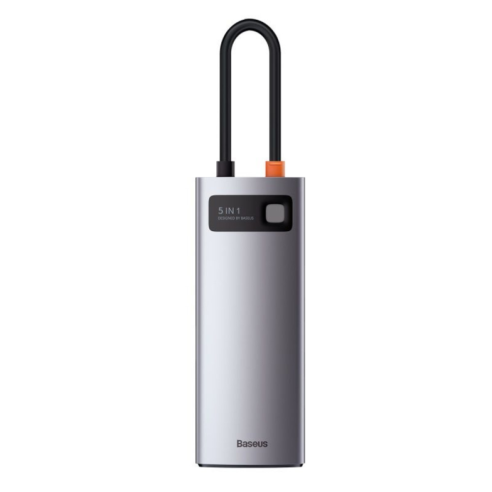 Хъб 5-в-1 BASEUS Metal Gleam от Type-C към 3xUSB3.0, USB-C (PD) 100W, HDMI (CAHUB-CX0G)