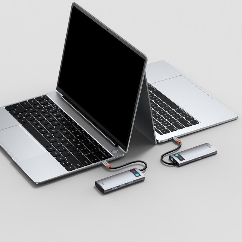 Хъб 5-в-1 BASEUS Metal Gleam от Type-C към 3xUSB3.0, USB-C (PD) 100W, HDMI (CAHUB-CX0G)