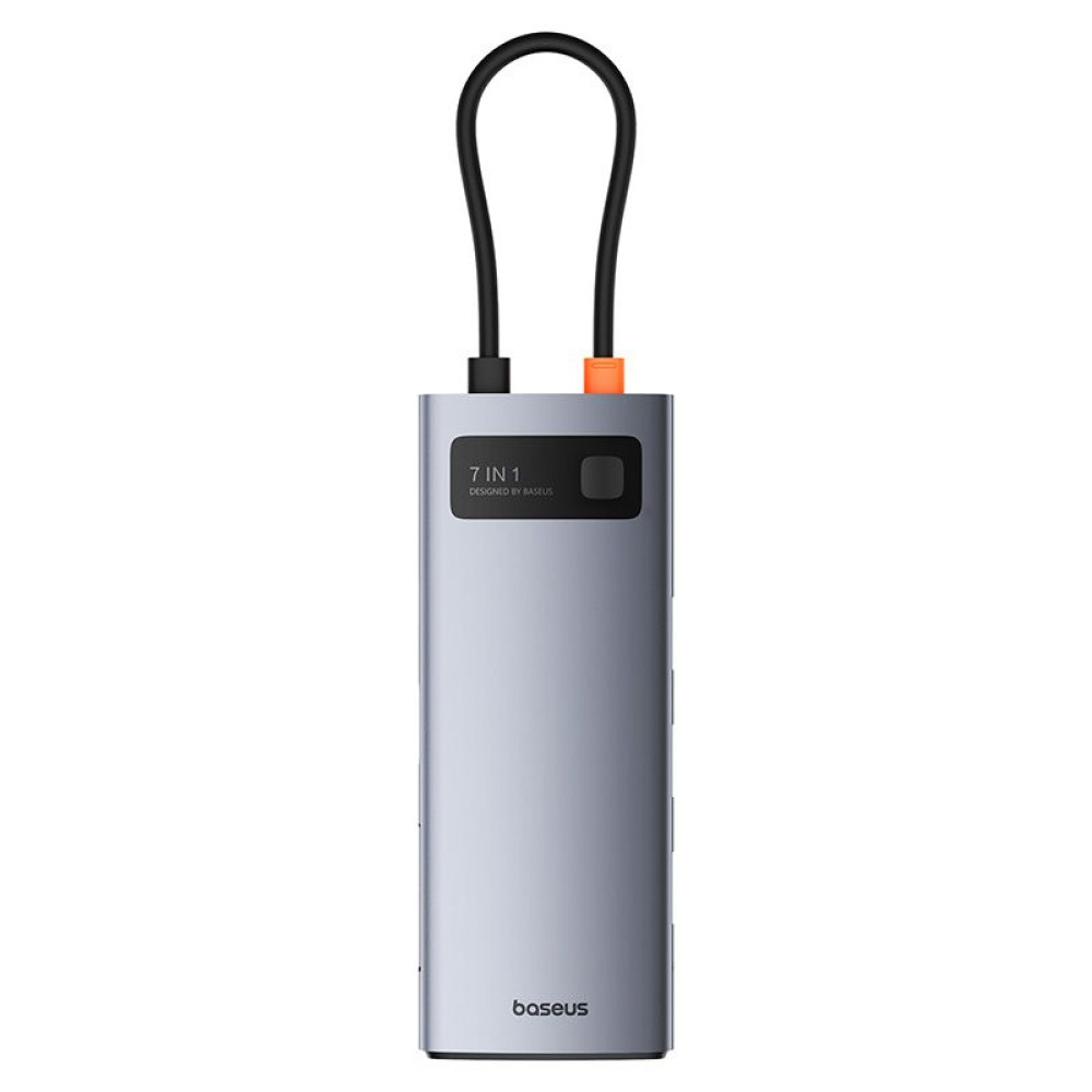 Хъб 7-в-1 BASEUS Metal Gleam от Type-C към 3xUSB3.0, USB-C(PD) 100W, HDMI 4K/60Hz, TF/Micro SD (B00030708811-01)