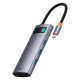 Хъб 7-в-1 BASEUS Metal Gleam от Type-C към 3xUSB3.0, USB-C(PD) 100W, HDMI 4K/60Hz, TF/Micro SD (B00030708811-01)