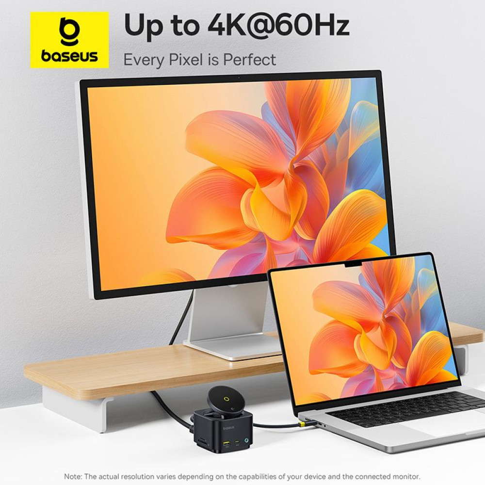 Холдер BASEUS + 7-в-1 HUB Wireless Magnetic, MagPro S, за бюро (B00072900121-00)