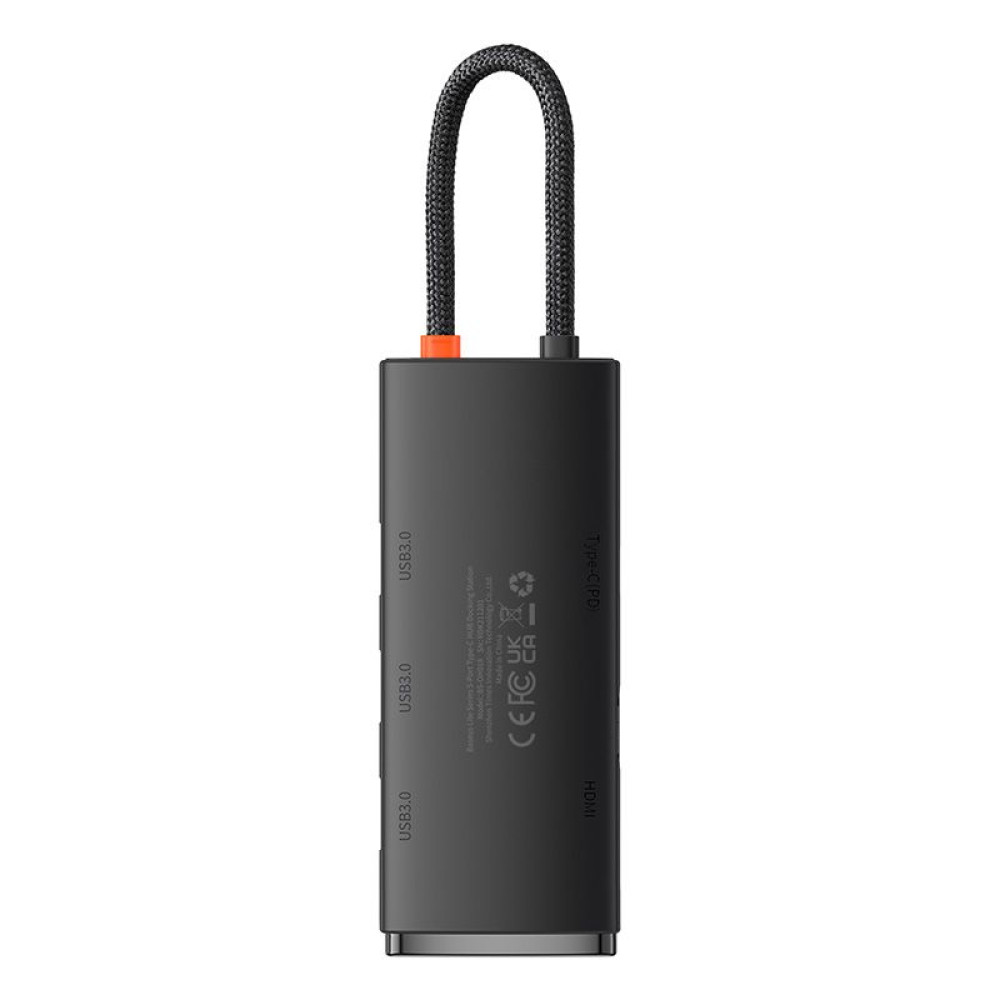 Хъб 5-в-1 BASEUS Lite S. от Type-C към 3xUSB3.0, USB-C (PD) 100W, HDMI, Lite S.  - (WKQX040001)