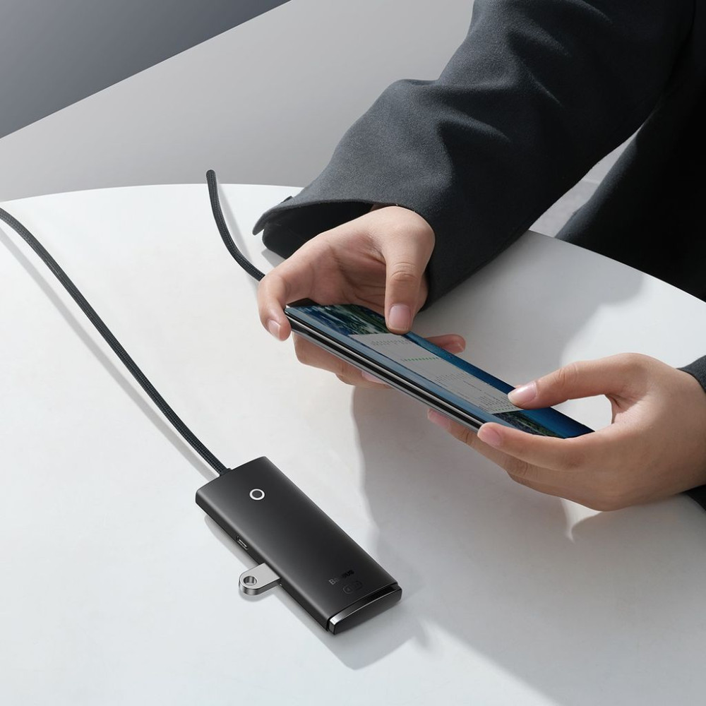 Хъб 4в1 BASEUS Lite S. от USB-A към 4xUSB 3.0, 1м.- (WKQX030101)