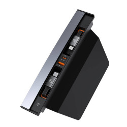 Хъб за вграждане за автомобили TESLA T-Space BASEUS (B00051300111-01) 45W  - 2xUSB-A, 2xUSB-C + кабел Type-C (Lightning) Хъб за вграждане за автомобили TESLA T-Space BASEUS (B00051300111-01) 45W  - 2xUSB-A, 2xUSB-C + кабел Type-C (Lightning)