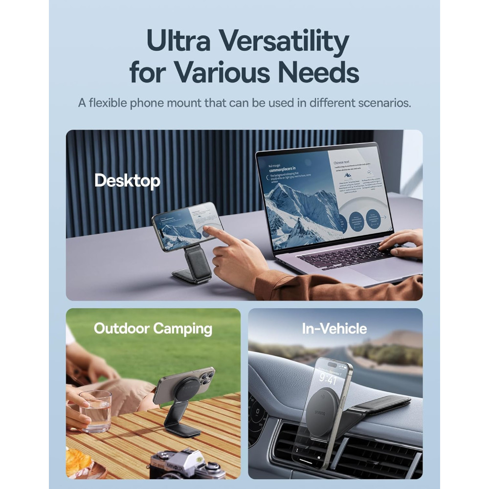 Холдер BASEUS + безжично зарядно 15W, PrimeTrip C02 Prime Qi2 Mega (C40169003111-00)