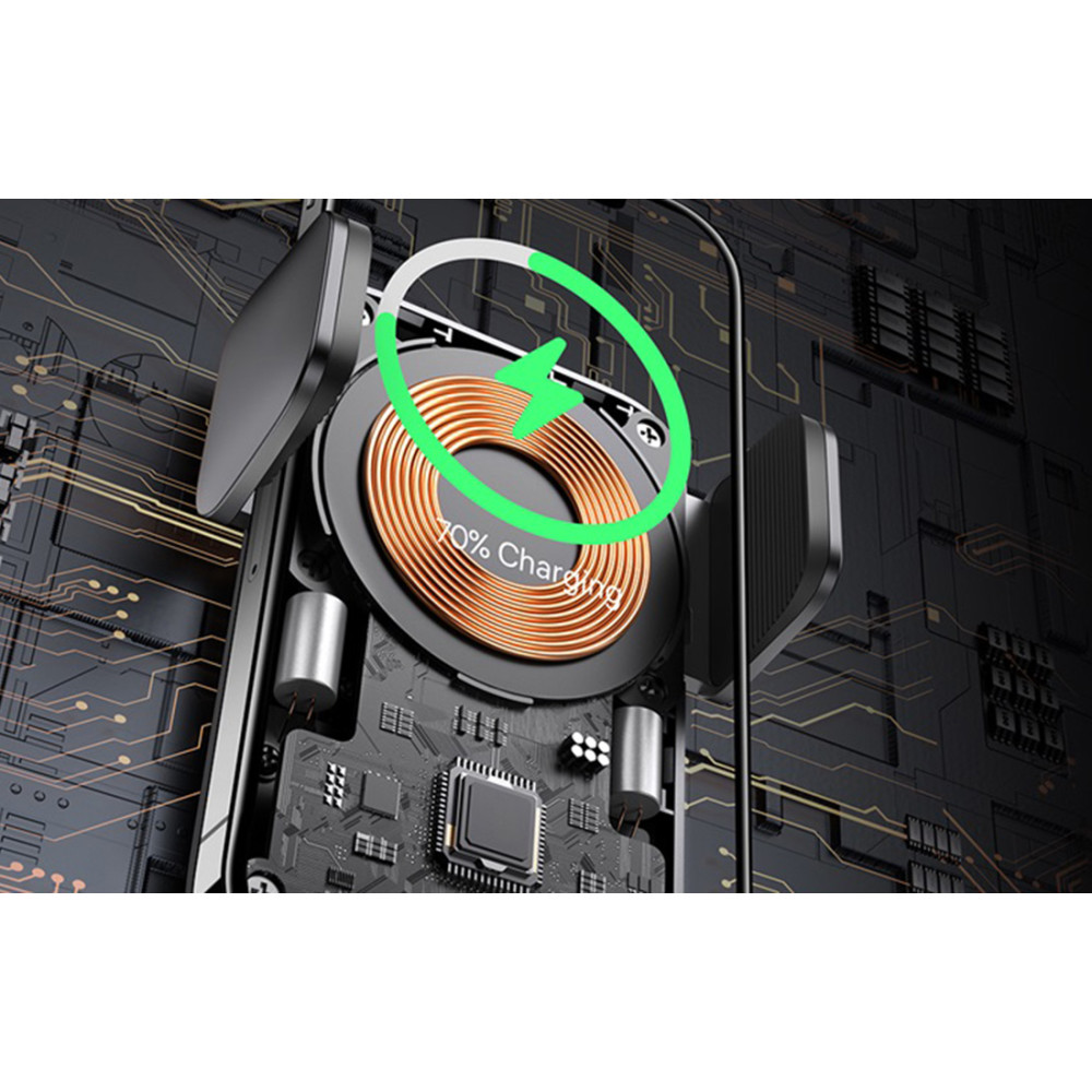 Холдер BASEUS + Wireless 15W, Wisdom (CGZX000101)