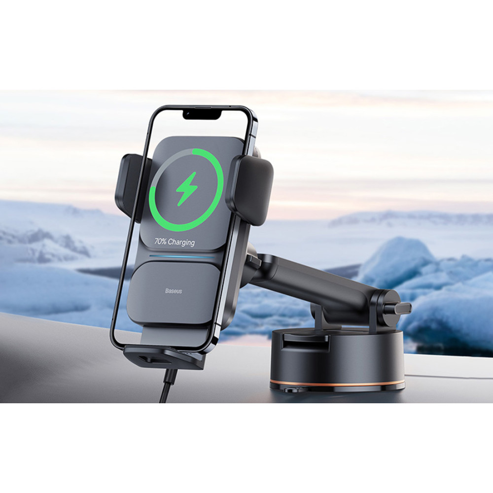 Холдер BASEUS + Wireless 15W, Wisdom (CGZX000101)