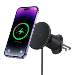 Холдер BASEUS Wireless + Зарядно за автомобил CW01 (C40141001111-00) Холдер BASEUS Wireless + Зарядно за автомобил CW01 (C40141001111-00)