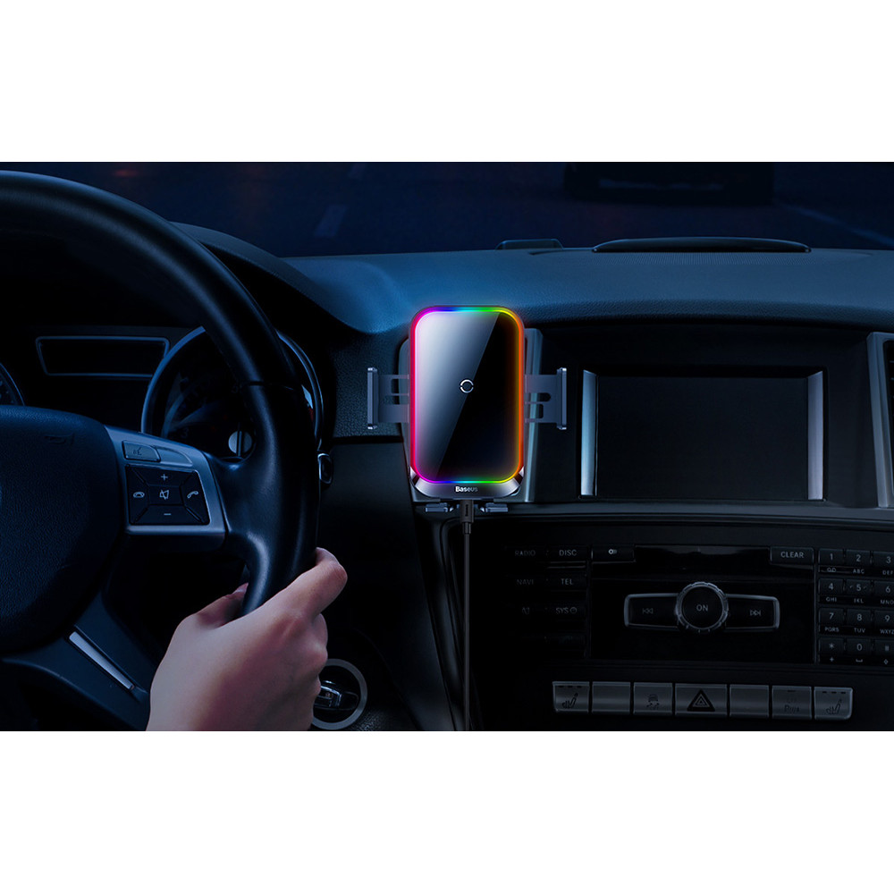 Холдер BASEUS + Wireless 15W, Halo Electric (SUDD000001)