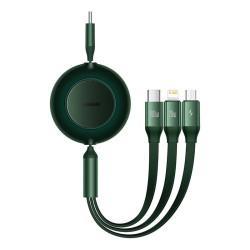 Кабел 3-в-1 BASEUS - Bright Mirror 4 100W (CAMJ010206), Typee-C, 1.1 метра, прибиращ се механизъм Кабел 3-в-1 BASEUS - Bright Mirror 4 100W (CAMJ010206), Typee-C, 1.1 метра, прибиращ се механизъм