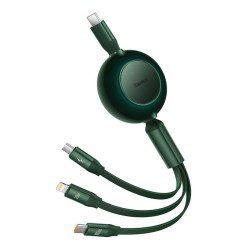Кабел 3-в-1 BASEUS - Bright Mirror 4 100W (CAMJ010206), Typee-C, 1.1 метра, прибиращ се механизъм Кабел 3-в-1 BASEUS - Bright Mirror 4 100W (CAMJ010206), Typee-C, 1.1 метра, прибиращ се механизъм