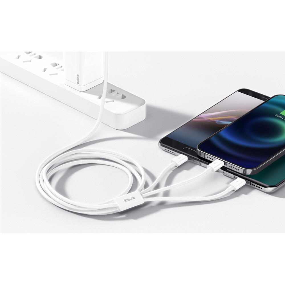  Кабел 3-в-1 BASEUS - Superior Data (CAMLTYS-02), 3.5A, 1.5 метра