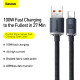 Кабел BASEUS 100W, USB-A - Type-C, Crystal Shine, черен (CAJY000401), 1.2 метра