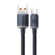 Кабел BASEUS 100W, USB-A - Type-C, Crystal Shine, черен (CAJY000401), 1.2 метра