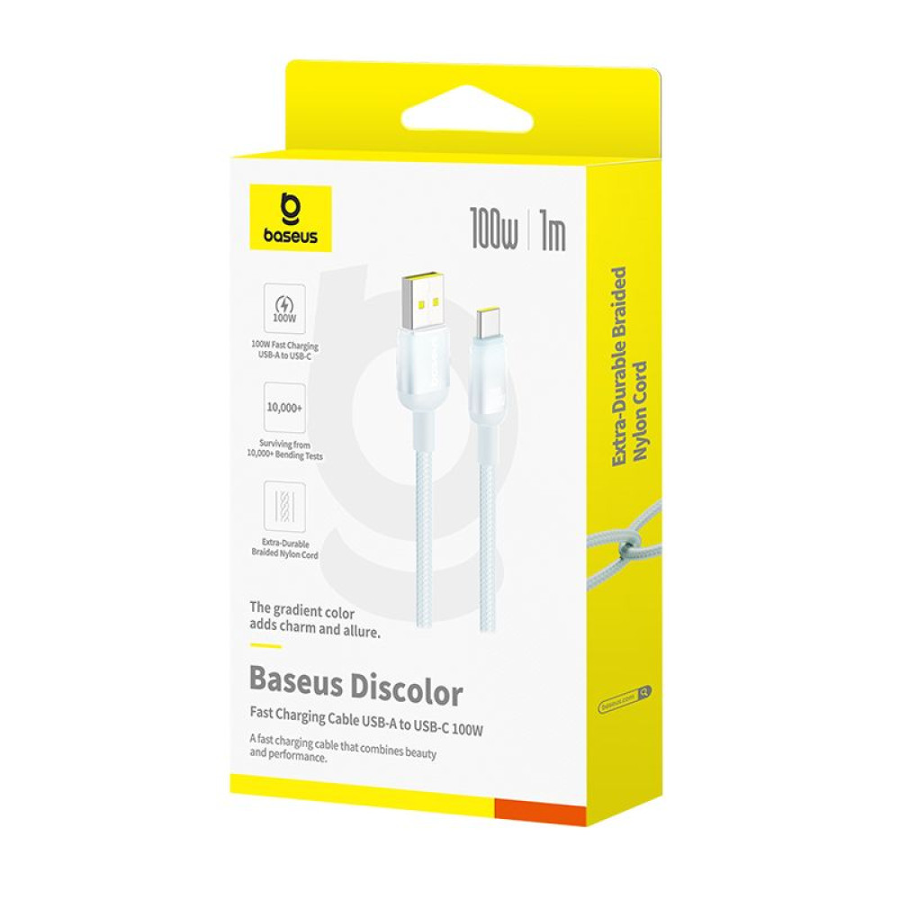  Кабел BASEUS 100W, USB-A към Type-C, Discolor Series (E0420800), 1 метър