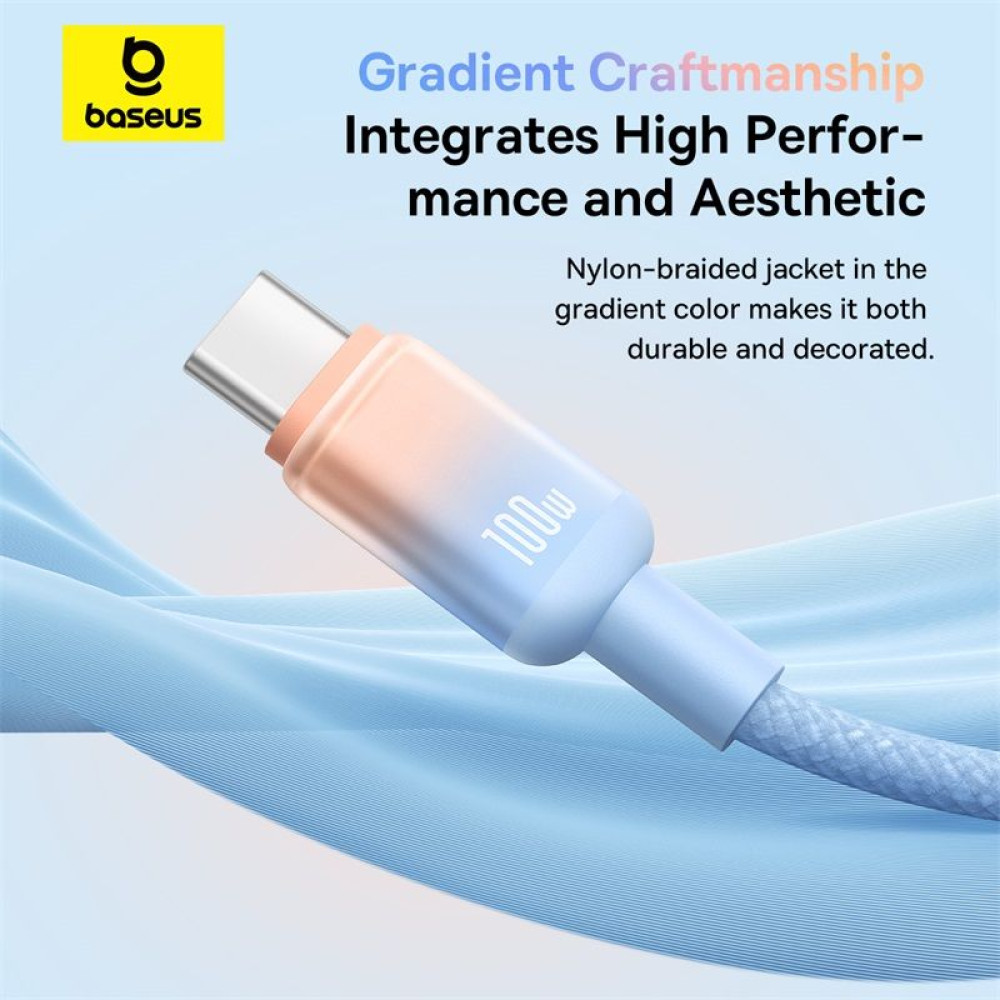  Кабел BASEUS 100W, USB-A - Type-C, Discolor Series, 1 метър (P10374903311-00)
