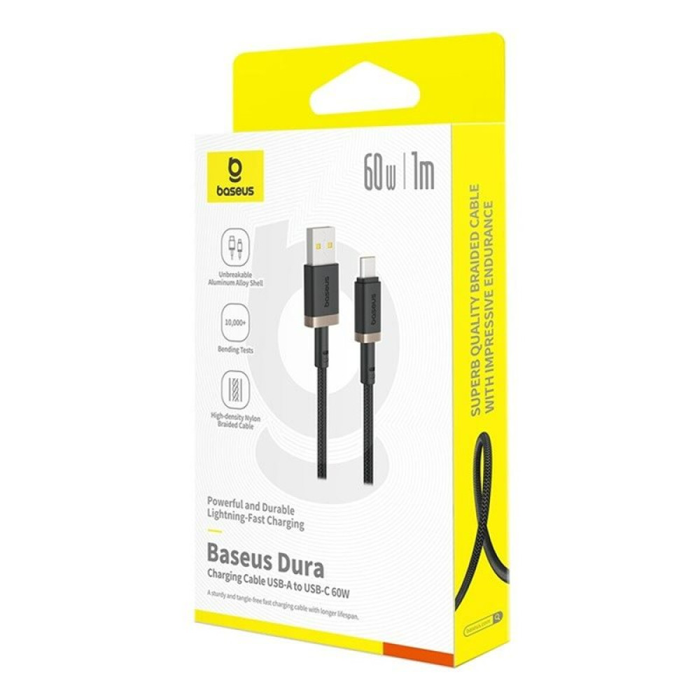 Кабел BASEUS 60W, USB-А - Type-C, 1 метър, Dura (P10377802U01-00) Кабел BASEUS 60W, USB-А - Type-C, 1 метър, Dura (P10377802U01-00)