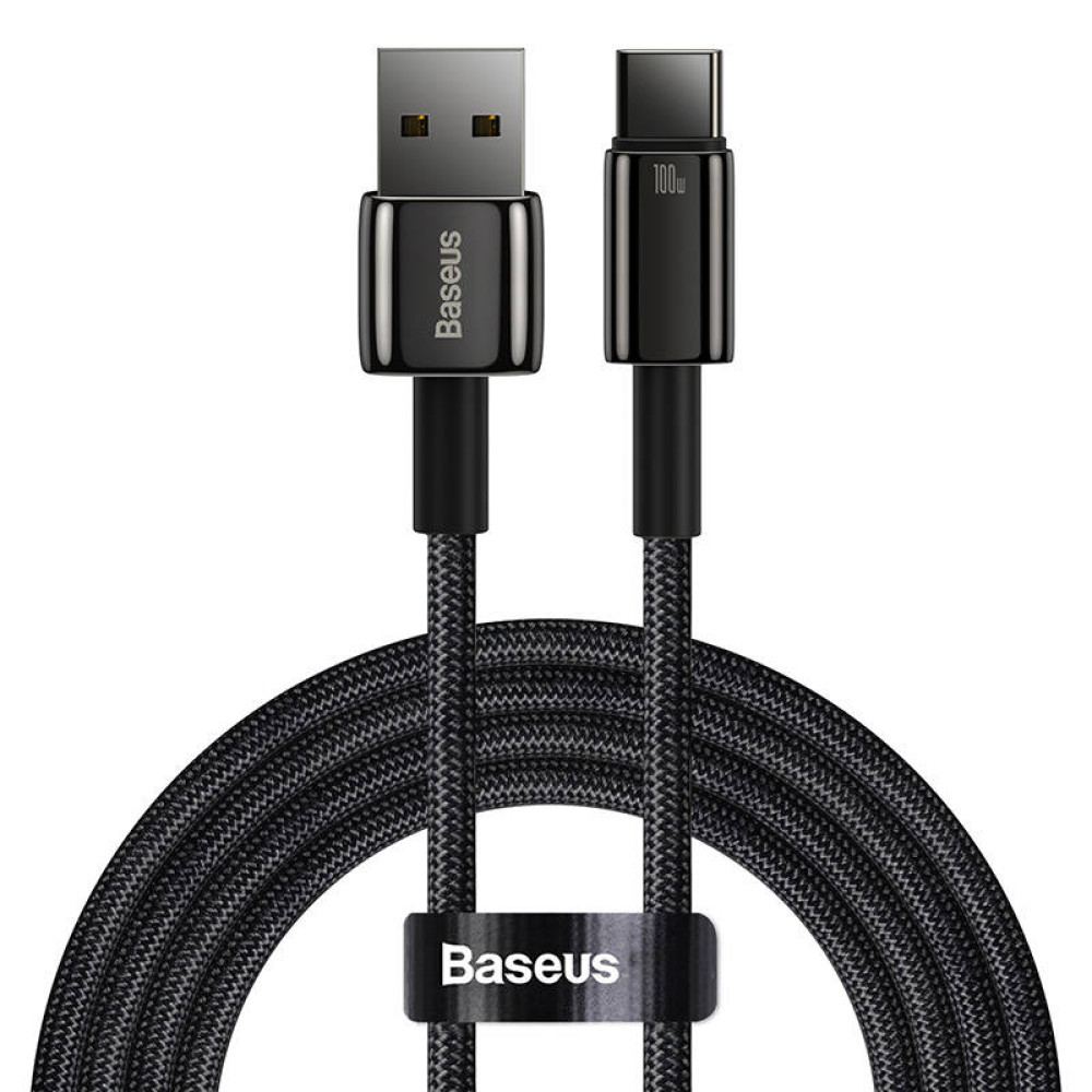  Кабел BASEUS 100W, USB-A - Type-C, Tungsten Gold (CAWJ000101), 2 метра